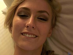 POV scene with a young skinny blonde