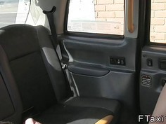 Spanish babe does anal in British fake taxi