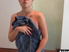 A naughty Asian chick ends with showering and gets fucked by her lover