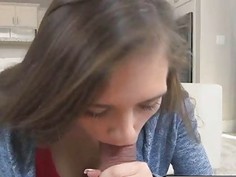 Horny Skye deepthroat a massive cock hungrily